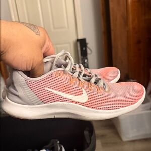 Nike Women's Coral and White Athletic Shoes